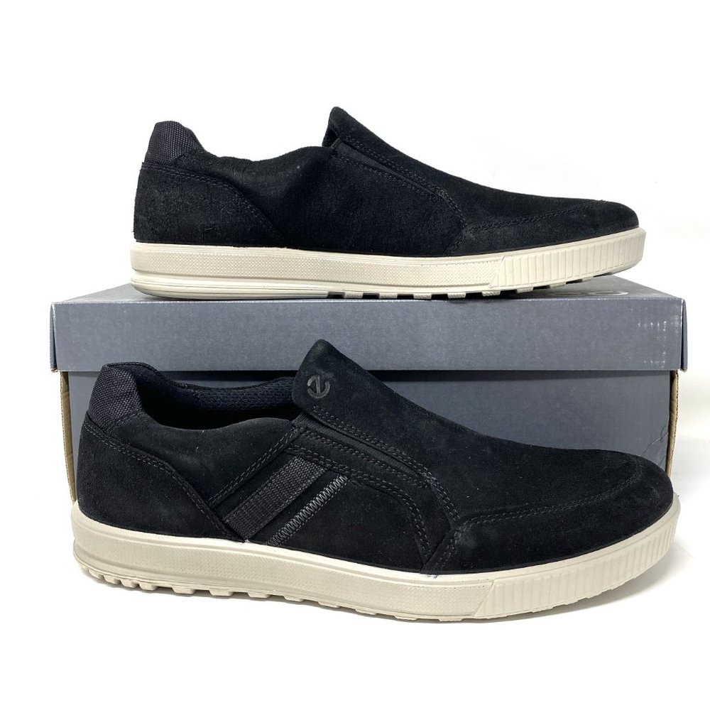 ECCO Ennio Slip On Suede Men's Sneakers Black - Picture 8 of 10